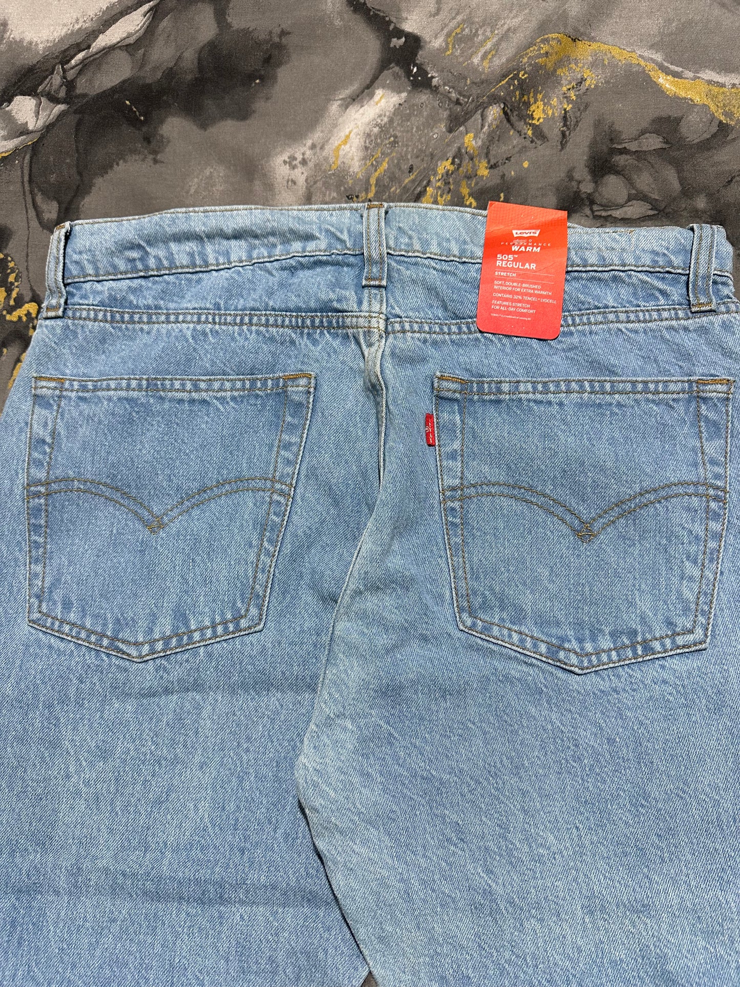 Levis 505 Straight Fit Light Blue Denim Jeans (Made in Mexico)