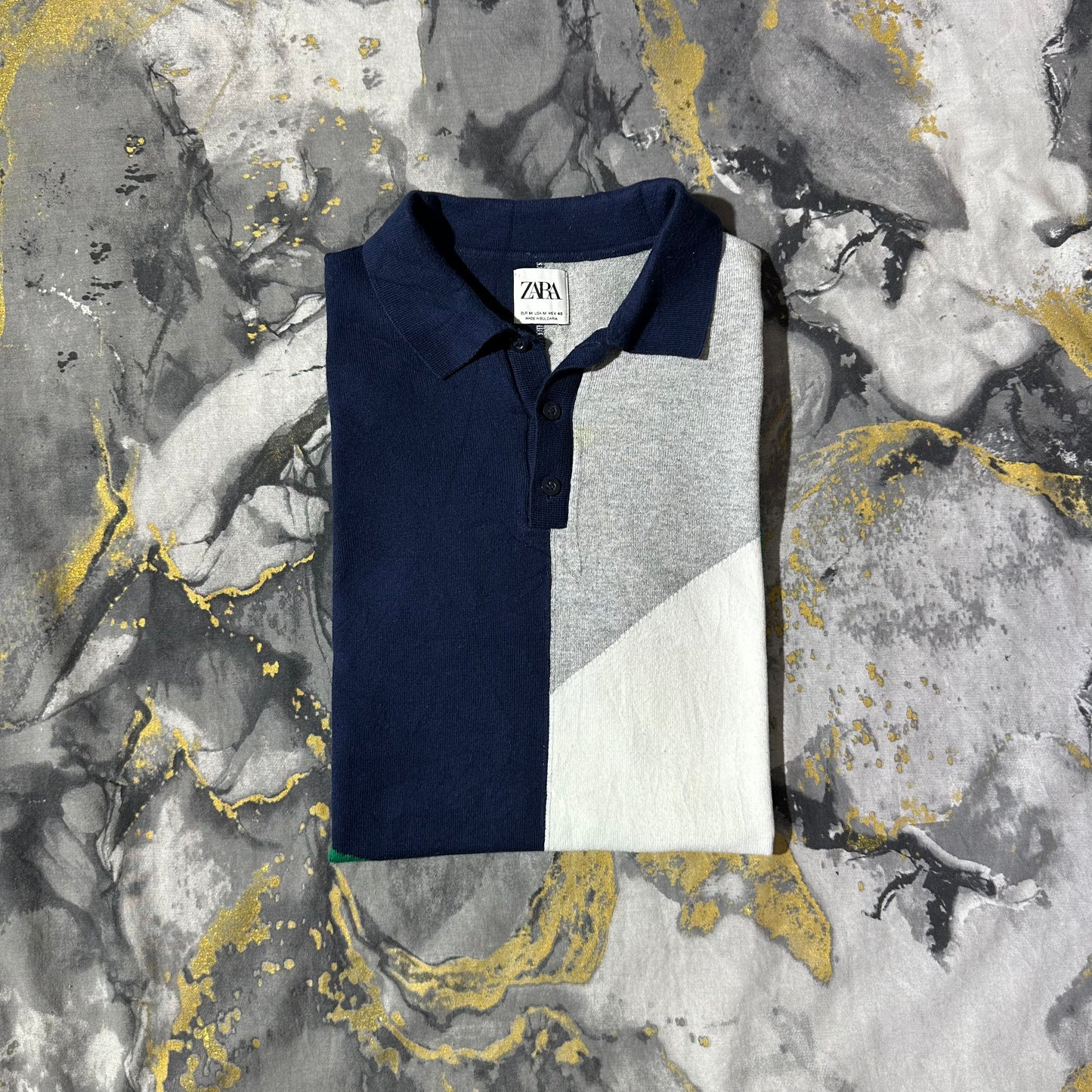 Zara Knitted Multi Color Knitted Polo
