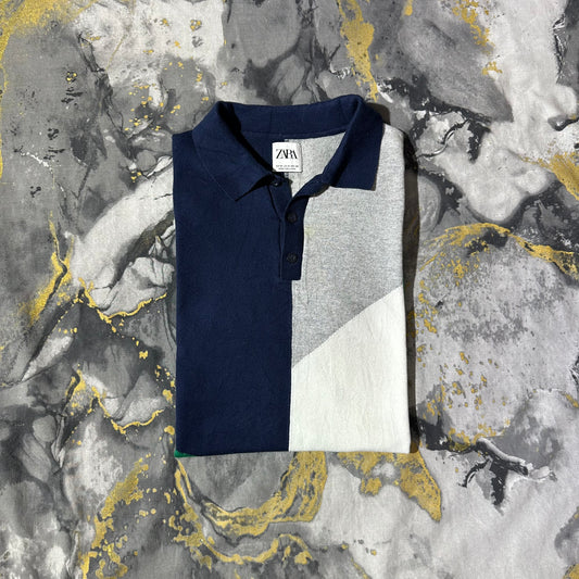 Zara Knitted Multi Color Knitted Polo
