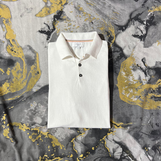 Soft Touch Cotton White Knitted Polo