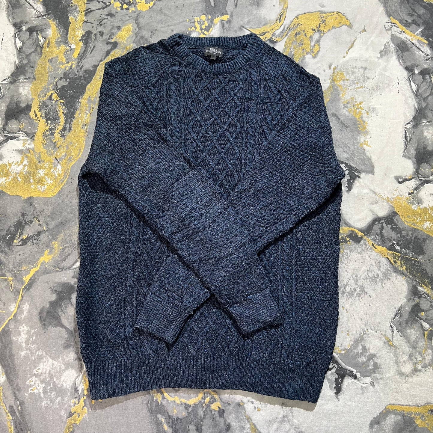 Blue Cable Knit Sweater