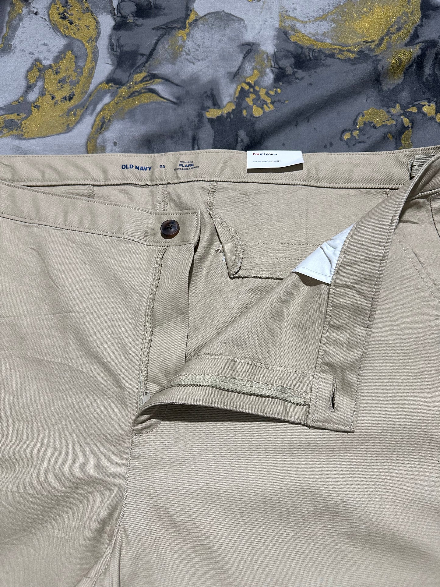 Old Navy Light Beige Flare Fine Cotton Pants