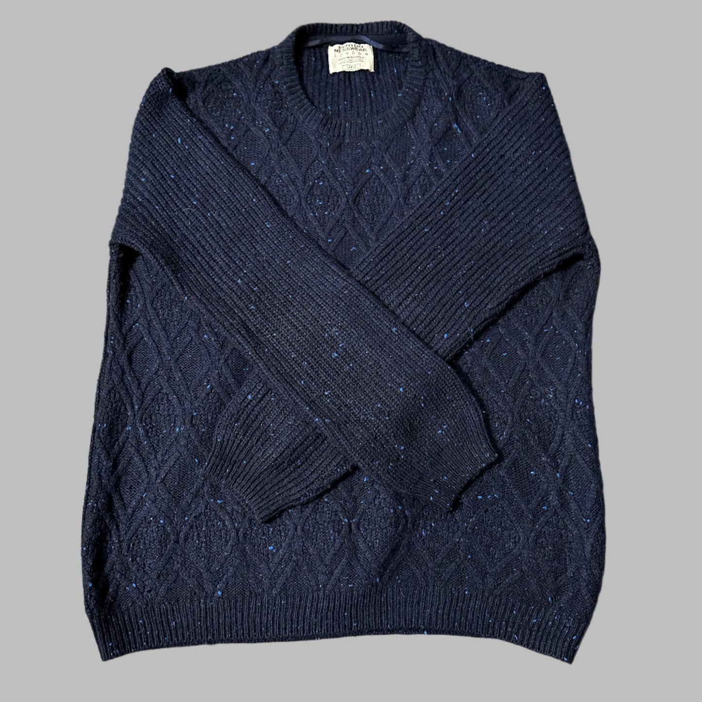 Large Dark Blue Textured Sweater