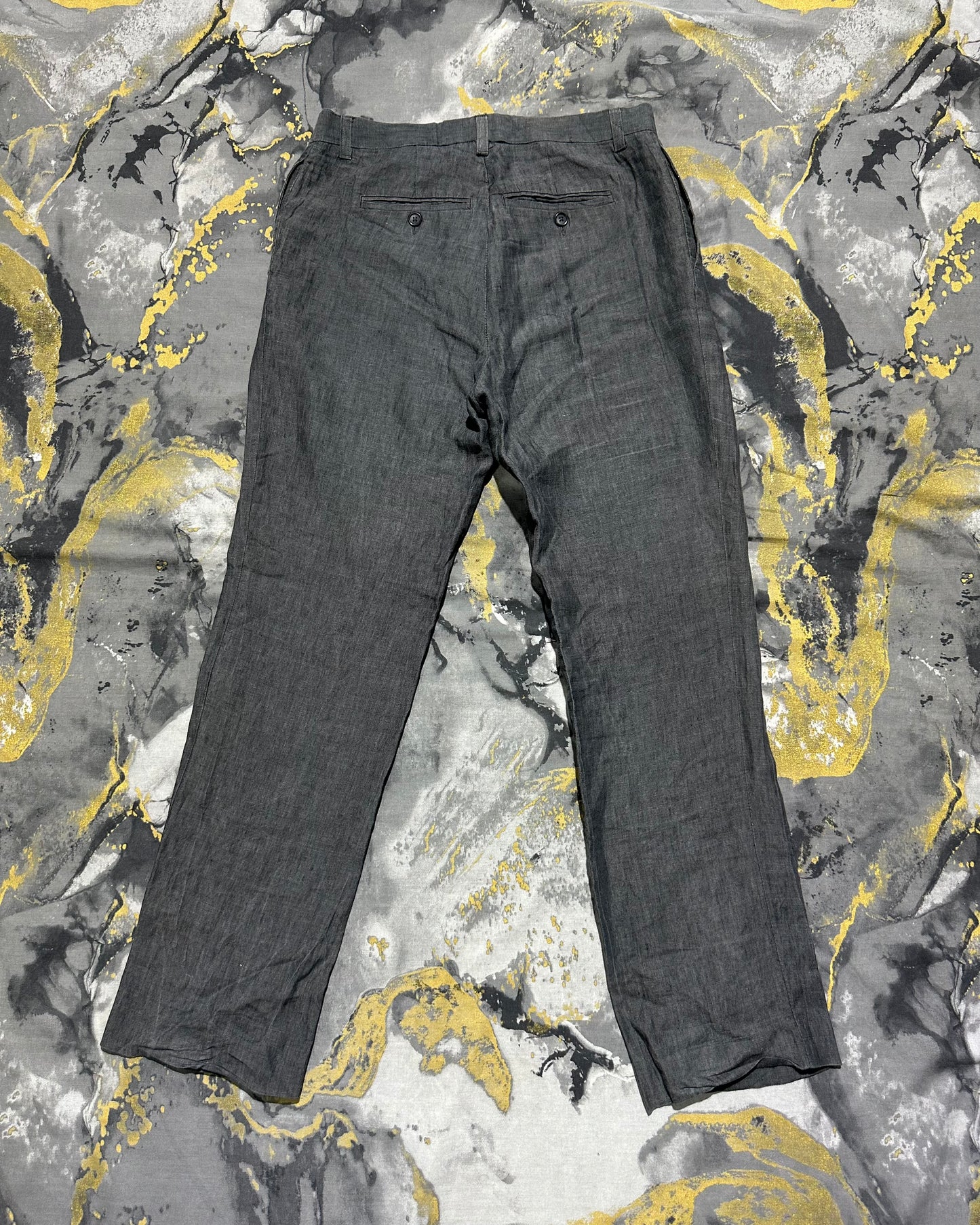 H&M Dark Grey Linen Straight Fit Pants