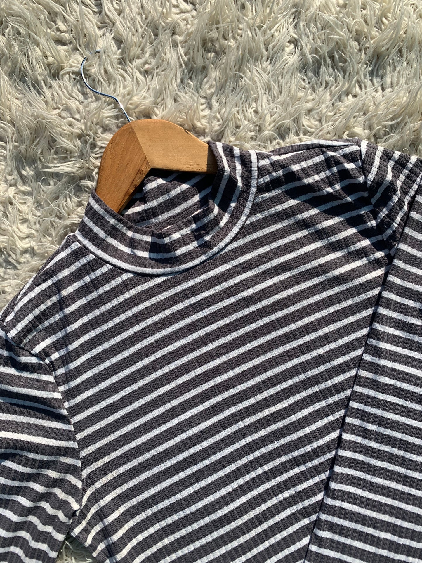 Grey-White Striped Shirt