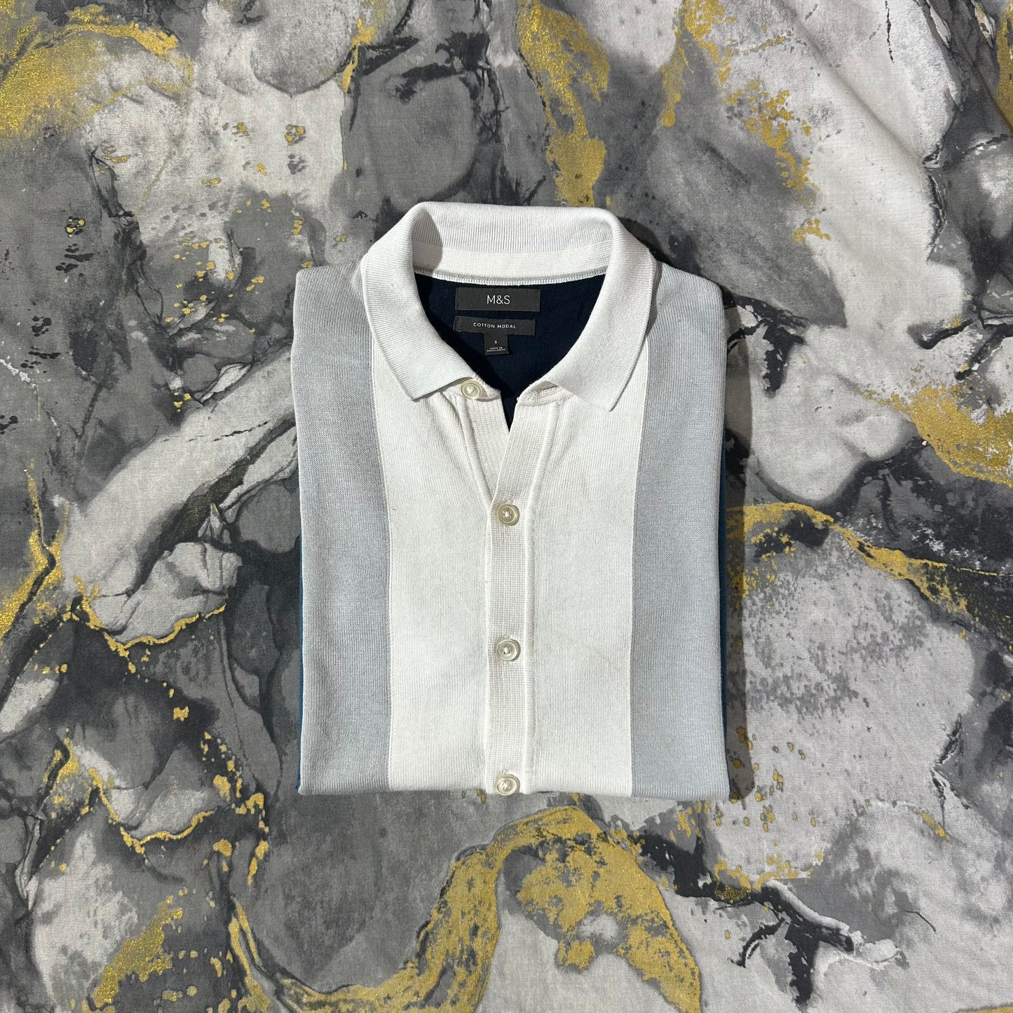 Cotton Modal Stripes Half Sleeves Buttoned Down