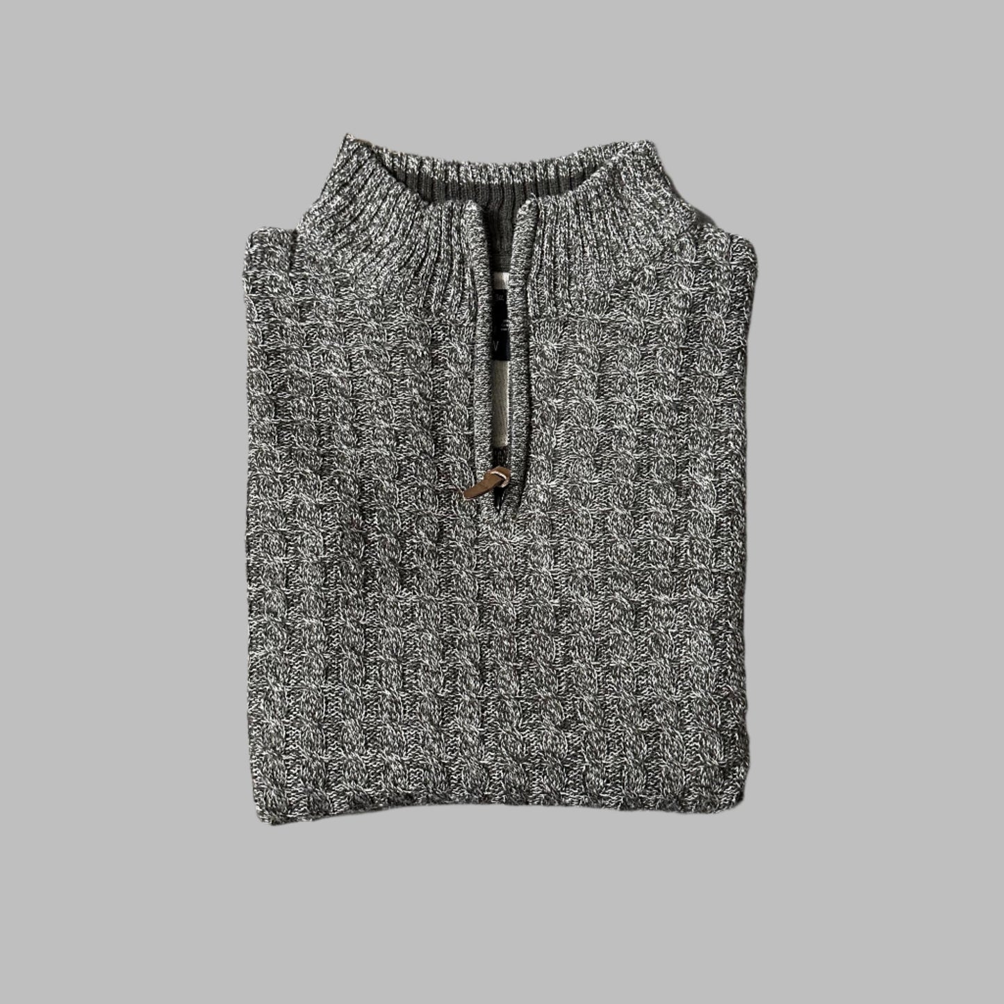 Large Cable Knit Half Ziper
