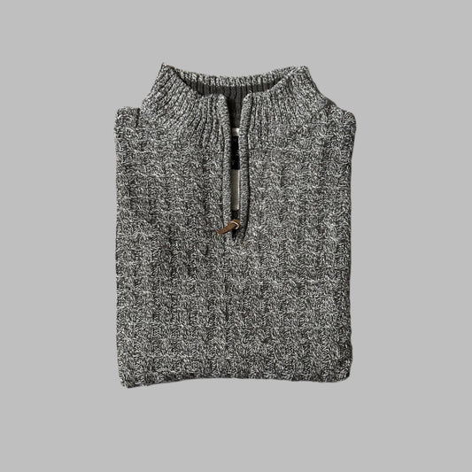 Large Cable Knit Half Ziper