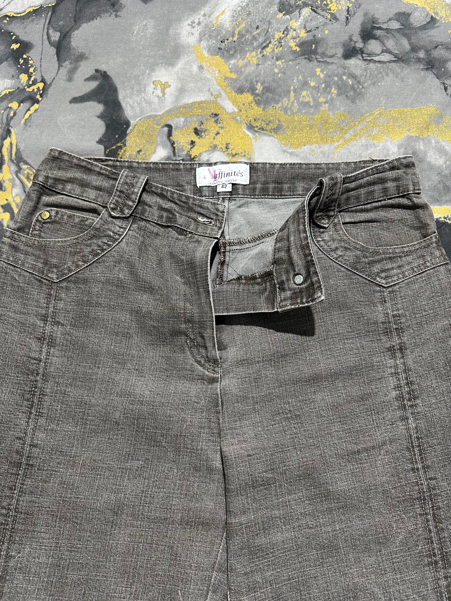 Affinites Black Grey Bootcut Jeans