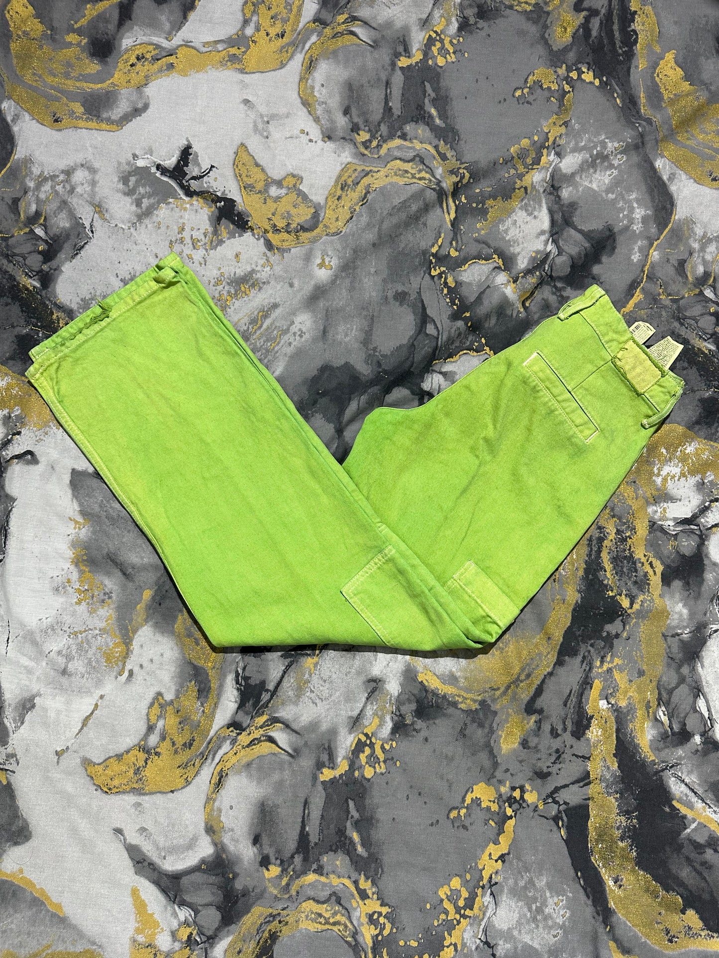 Zara Matcha Green Baggy 6 Pockets Jeans