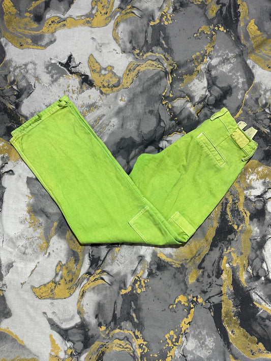 Zara Matcha Green Baggy 6 Pockets Jeans