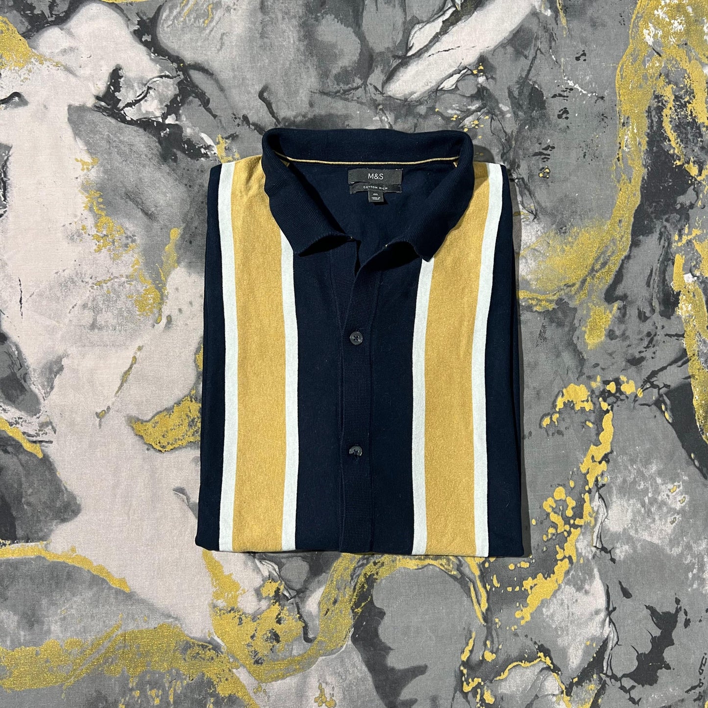 Navy-Blue Button Down Polo