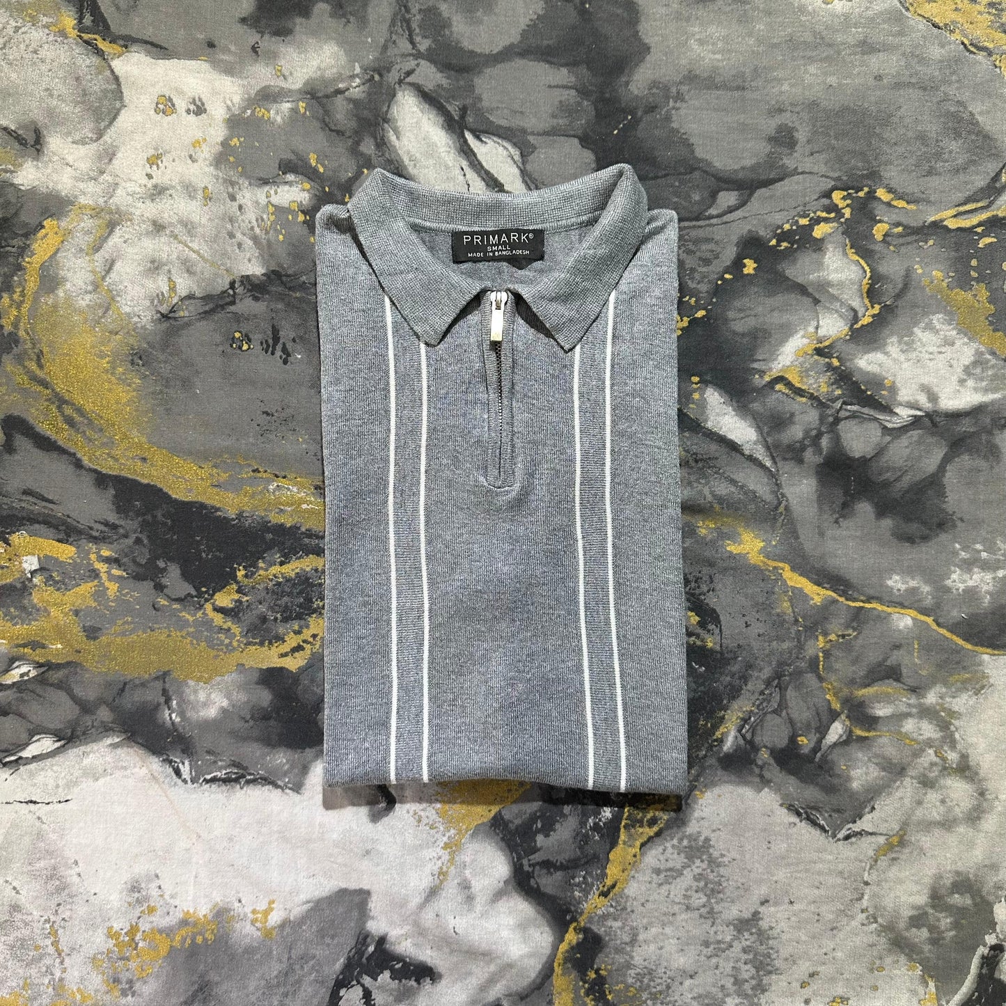 Grey Zipper Polo