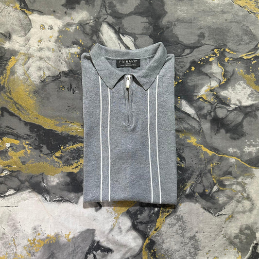 Grey Zipper Polo