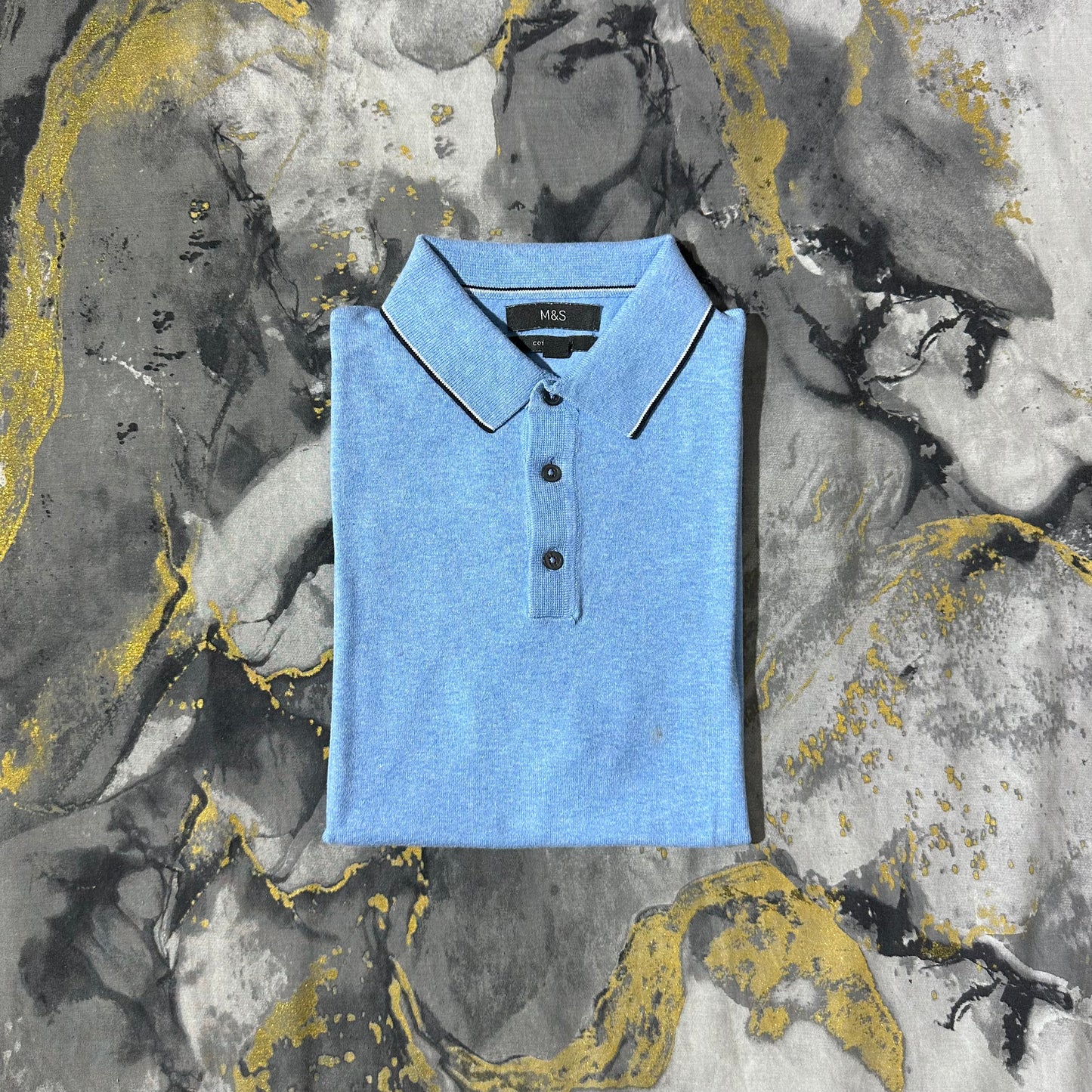 Sky Blue Cotton Rich Polo