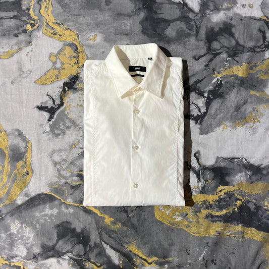Hugo Boss Pearl White Full Sleeves Buttoned Down