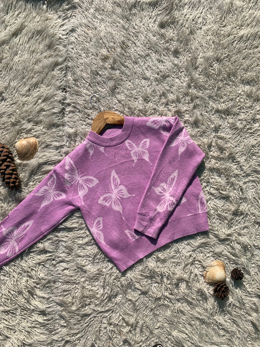 Pink Butterfly Sweater