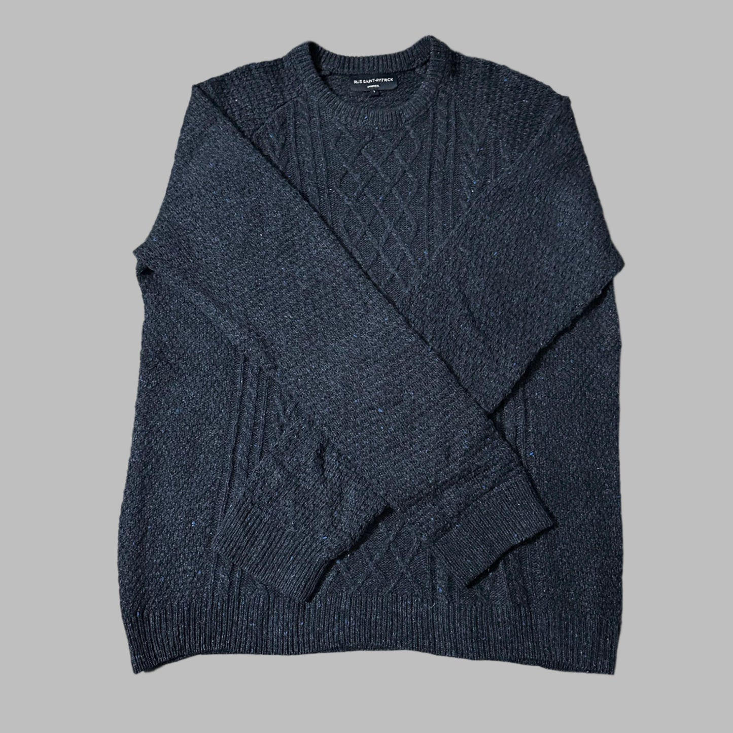 Large Navy Blue Drop Needle Sweater
