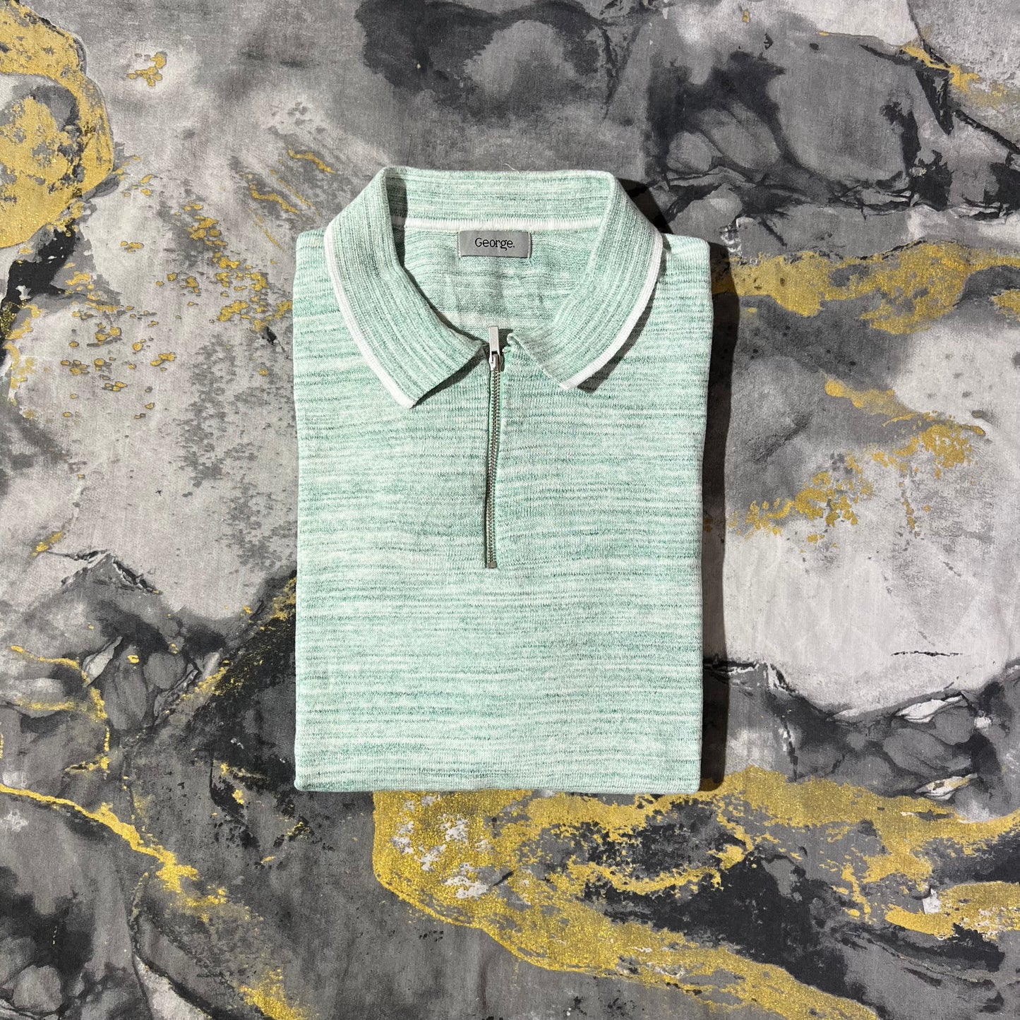 Light Sea Green Zipper Polo