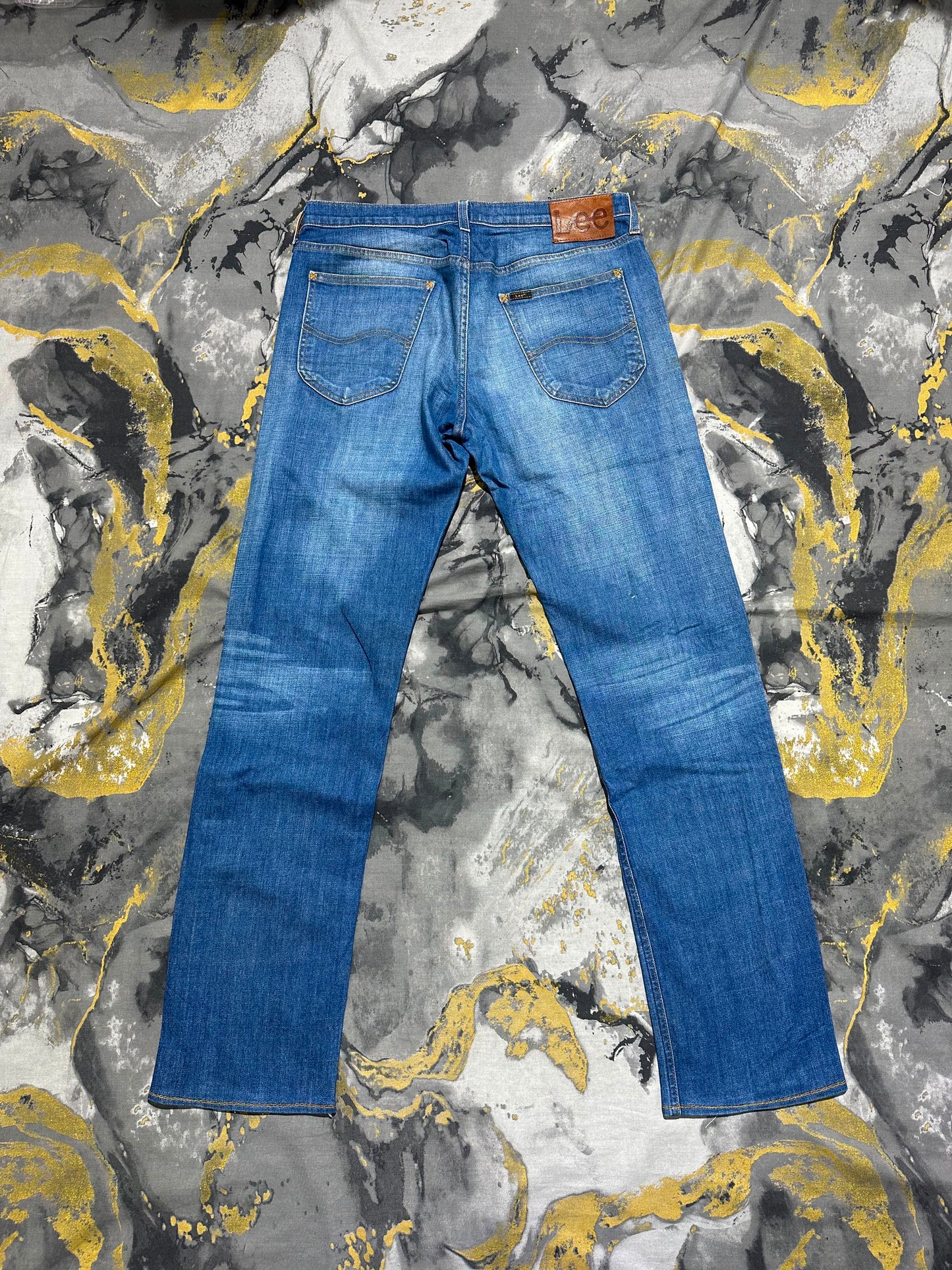 Lee Blue Washed Straight Fit Jeans