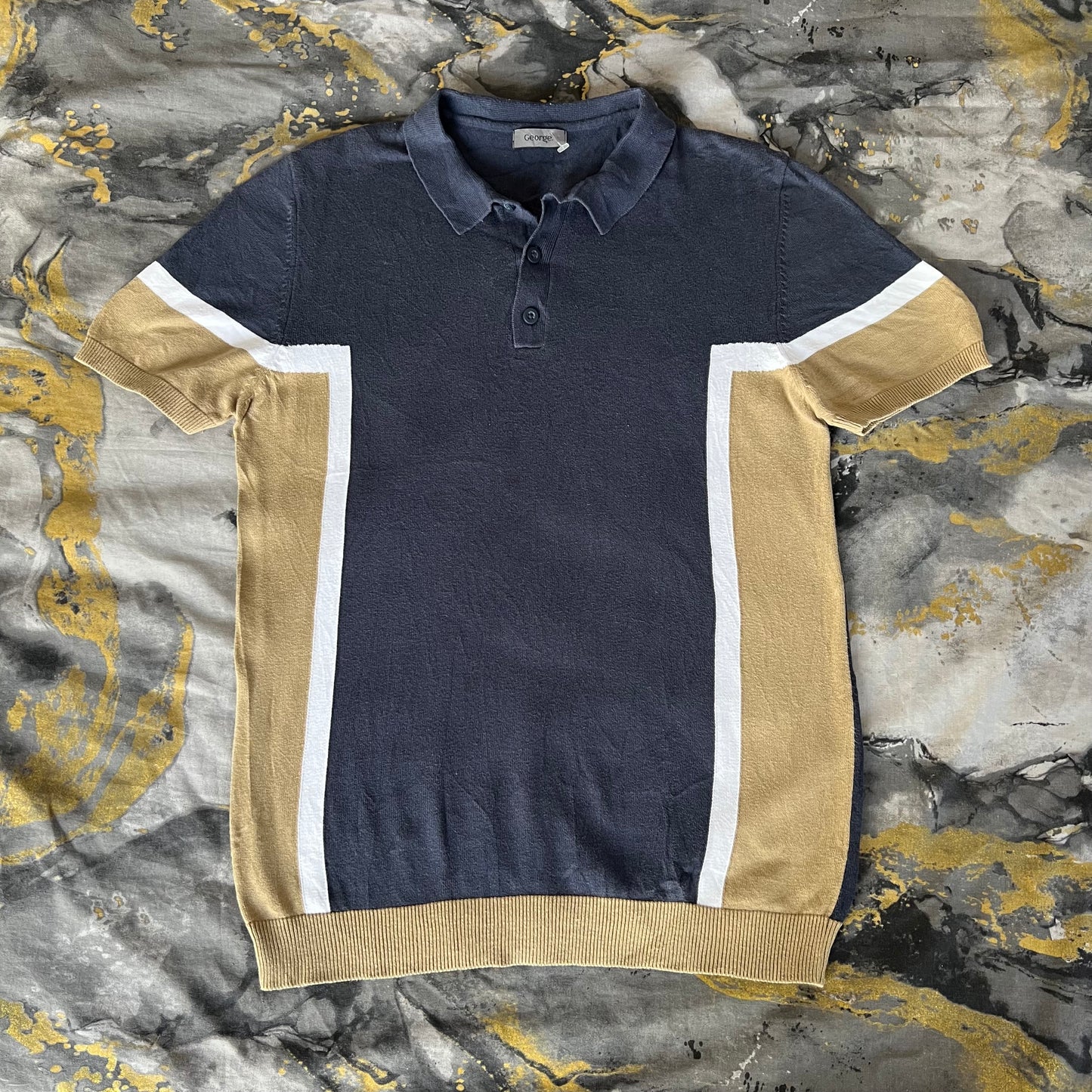 George Two Toned Knitted Polo
