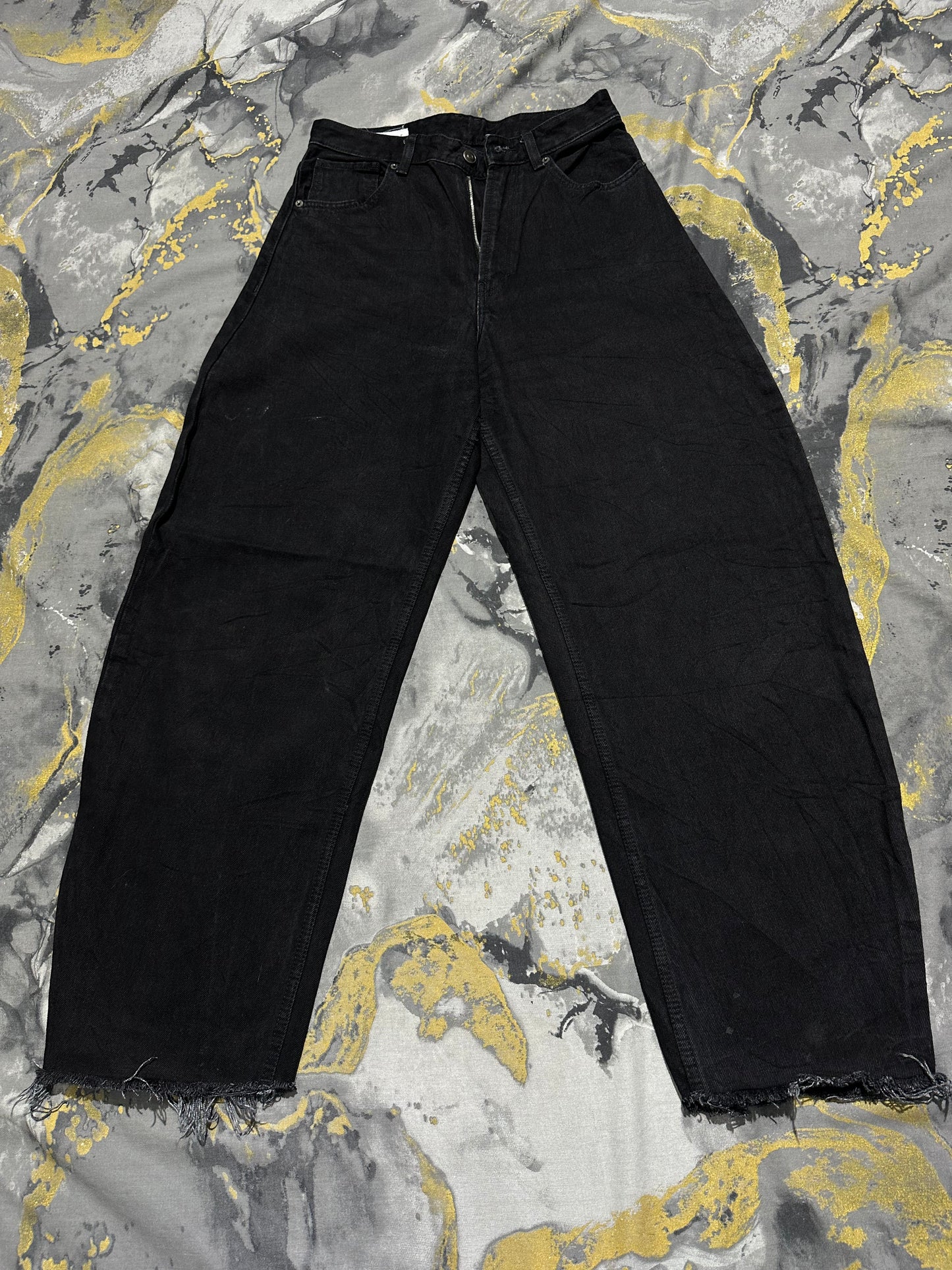 ZARA Jet BLack Baggy Jeans