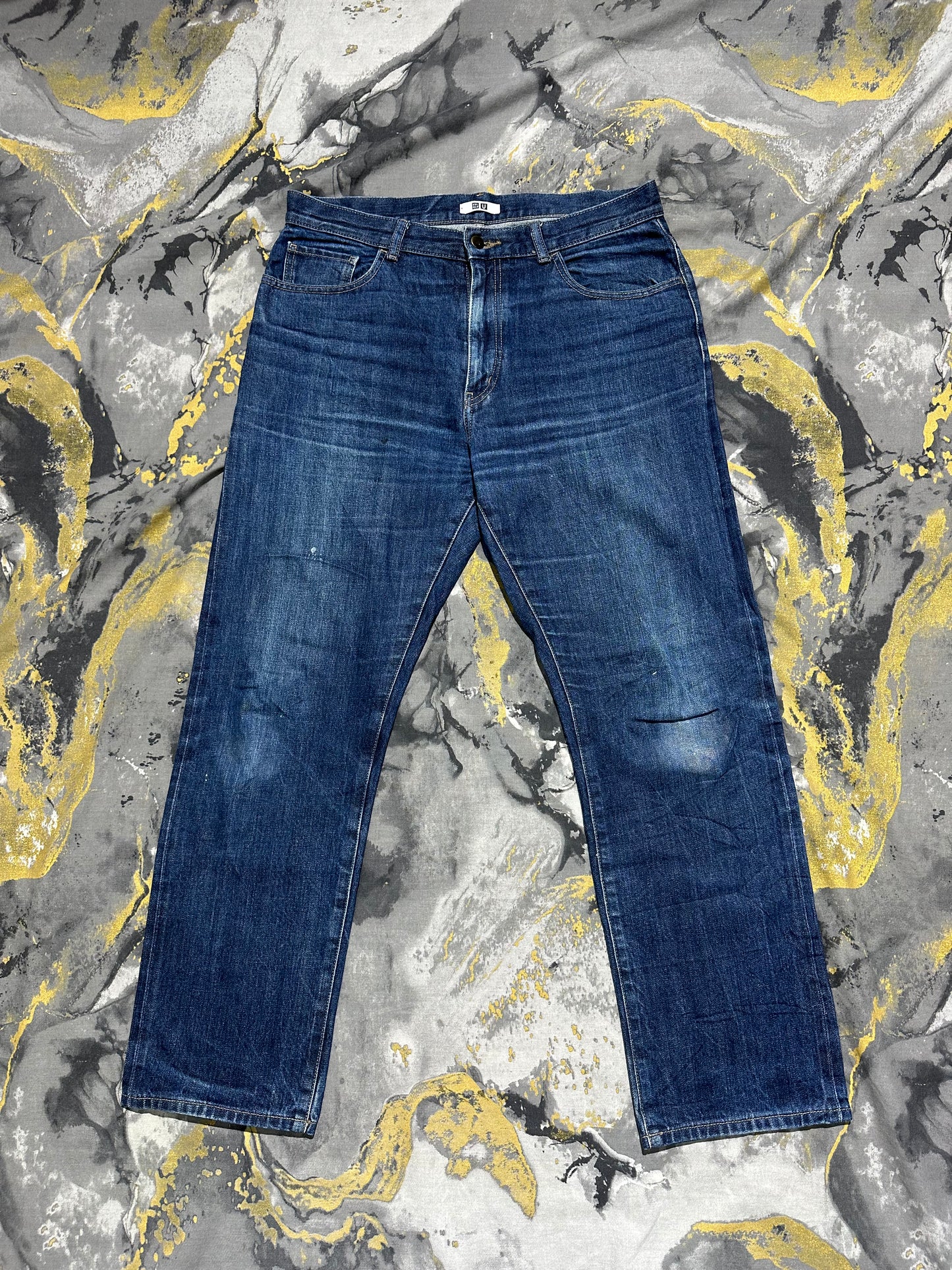 UNIQLO Dark Blue Denim Straight Fit Jeans