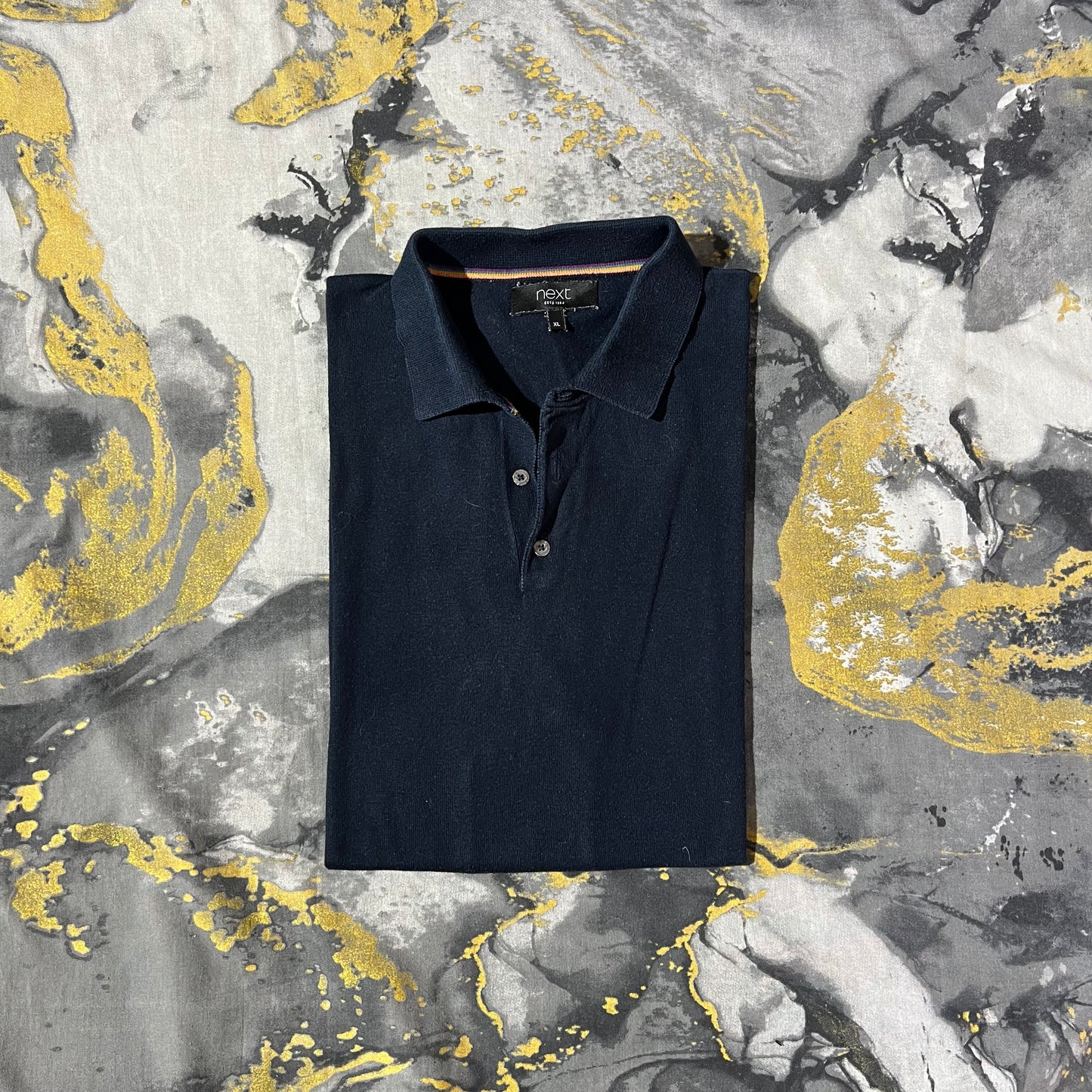 Dark Blue Knitted Polo