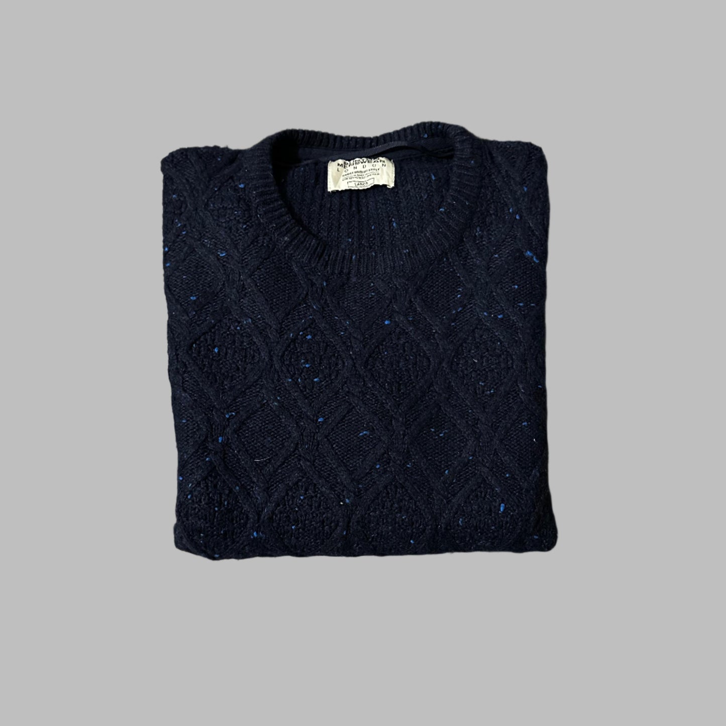 Large Dark Blue Textured Sweater