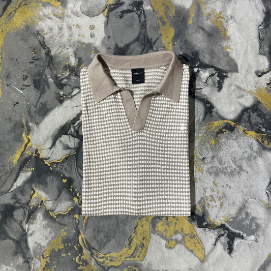 Light Pastel Brown Textured Knitted Busan Collar
