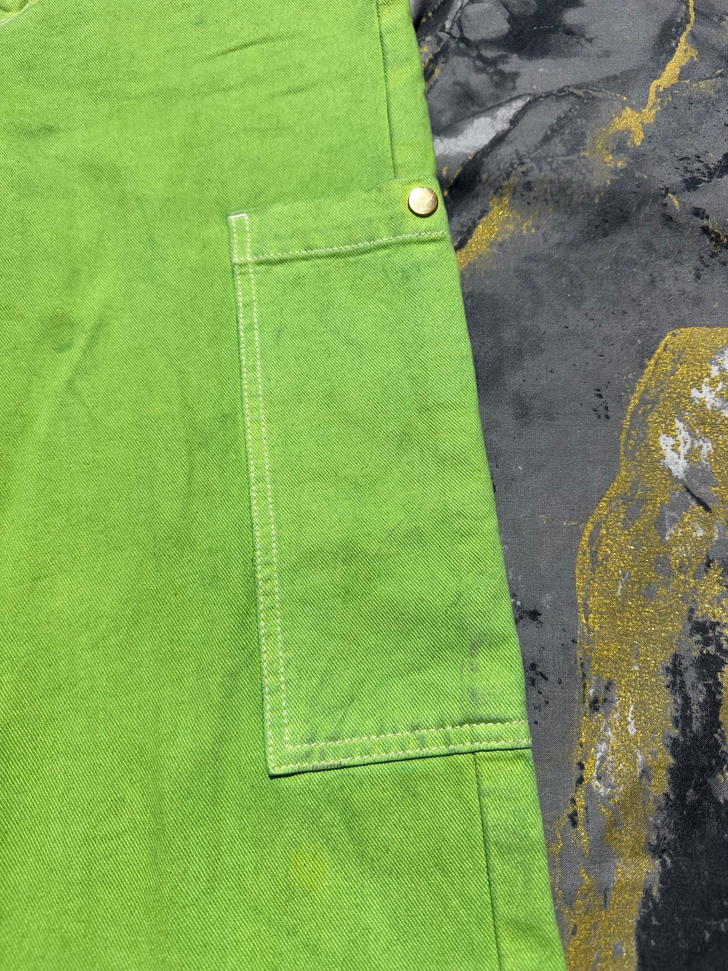 Zara Matcha Green Baggy 6 Pockets Jeans