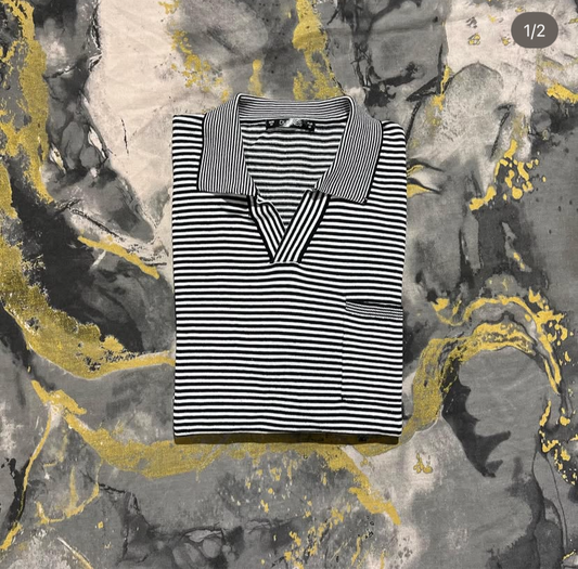 Black & White Striped Busan Collar