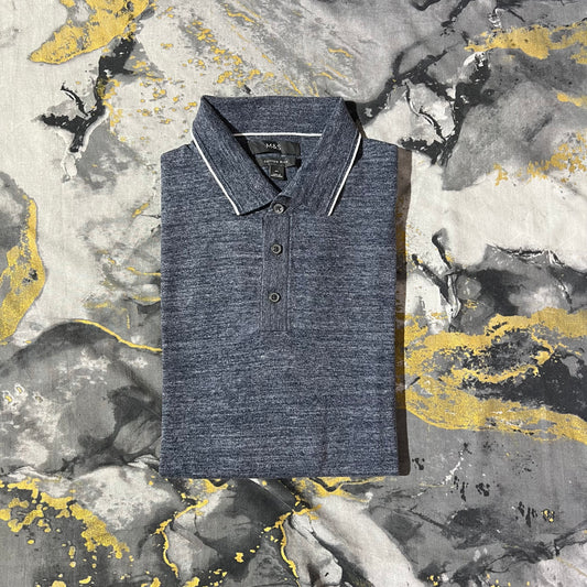 Dark Gray Cotton Rich Polo