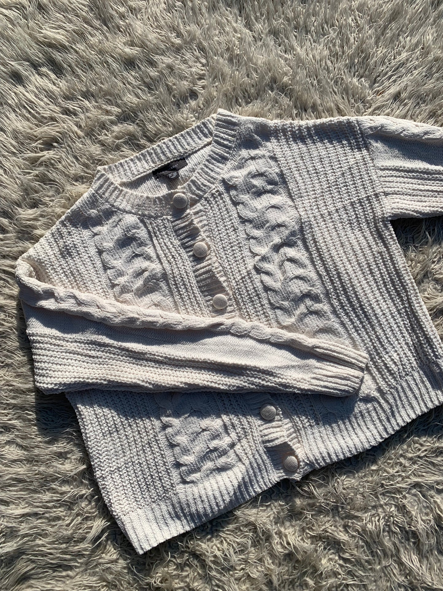 White Cable Knit Sweater