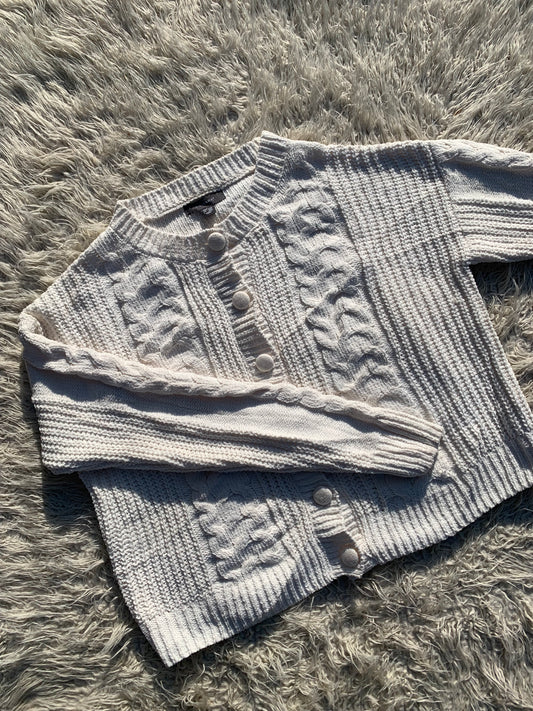 White Cable Knit Sweater