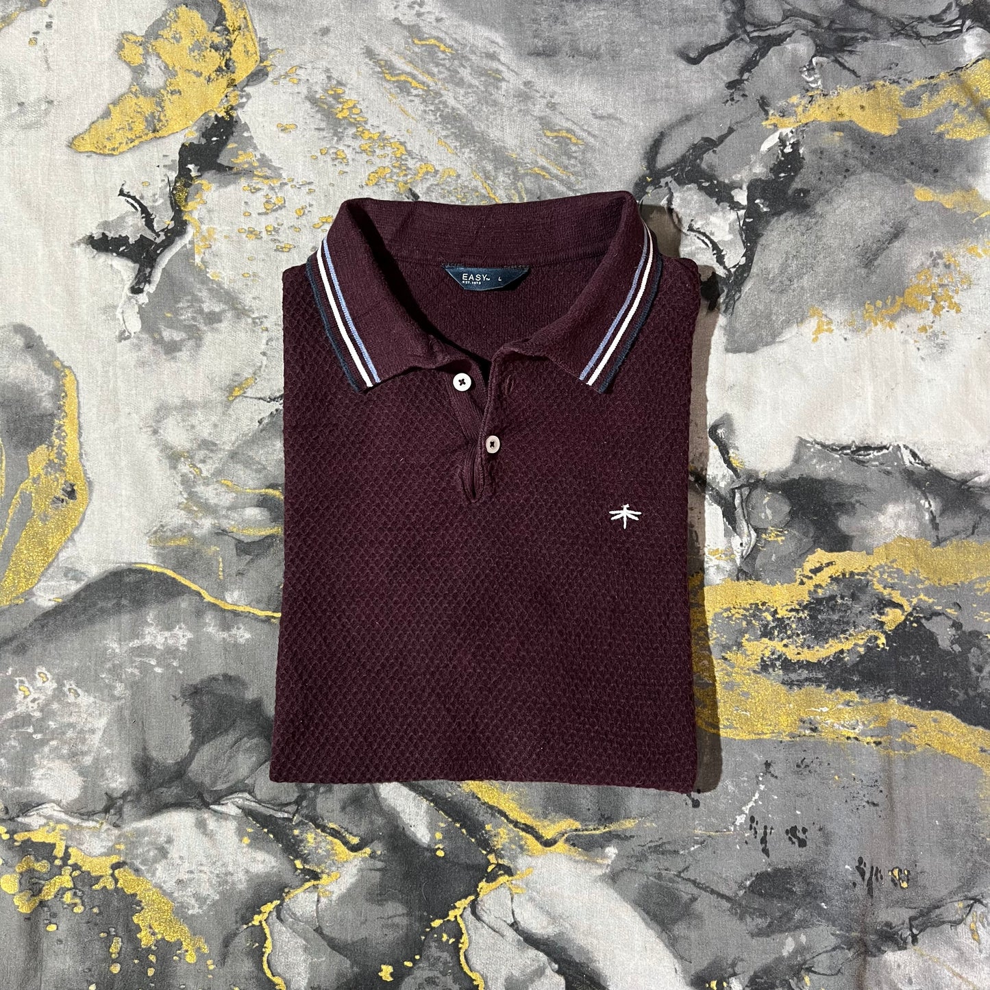 Maroon Pattern Knit Polo