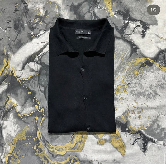 Black Button Down Polo