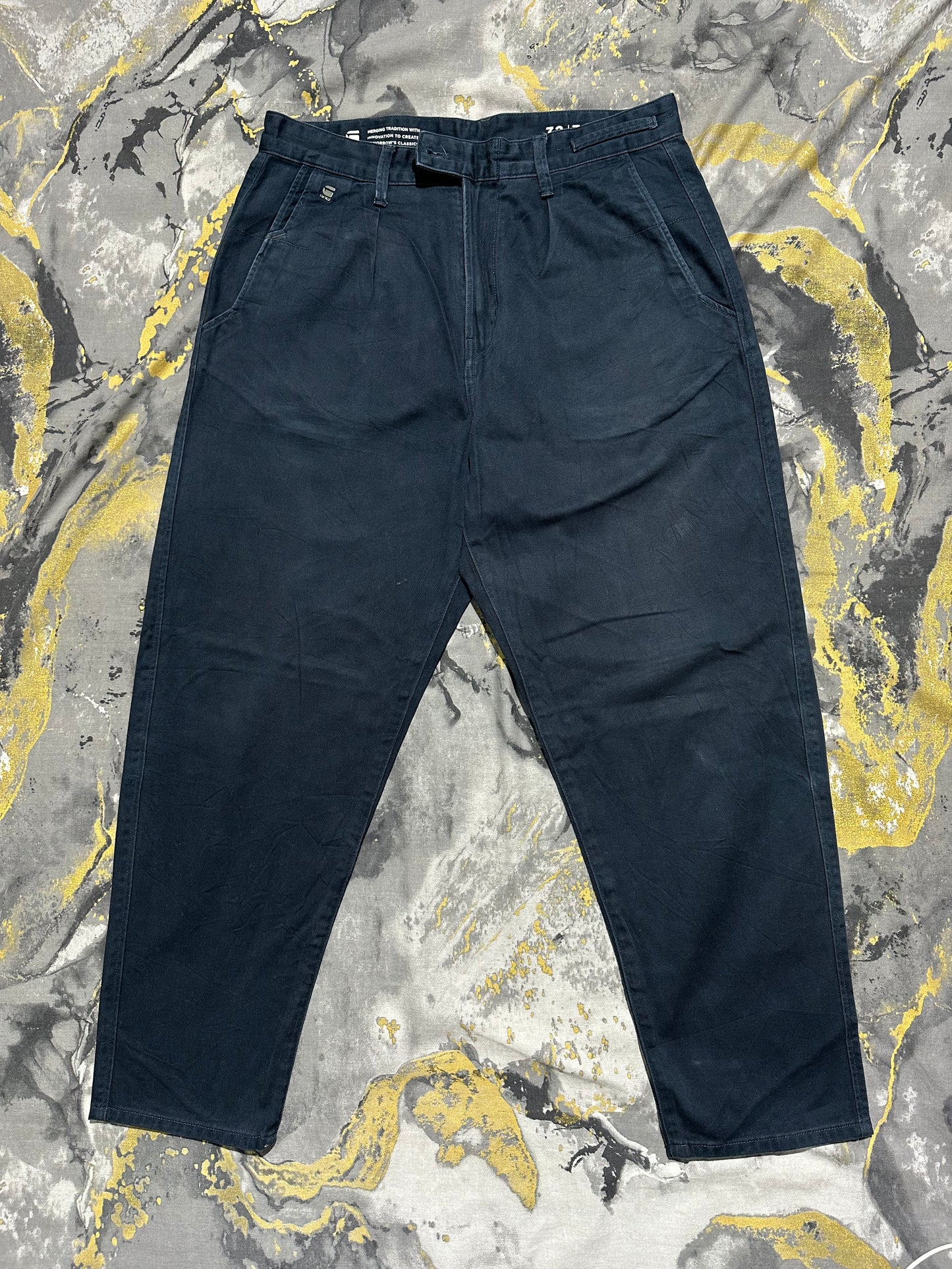 G-Star Aged Two Shaded Wide Legged Jeans