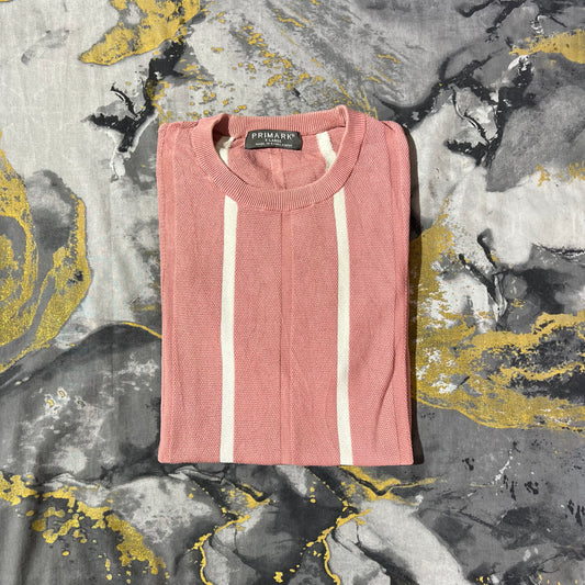 Pink & White Stripes Knitted Tee