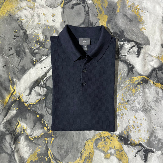 H&M Checkered Patterned Luxury Cotton Knitted Polo