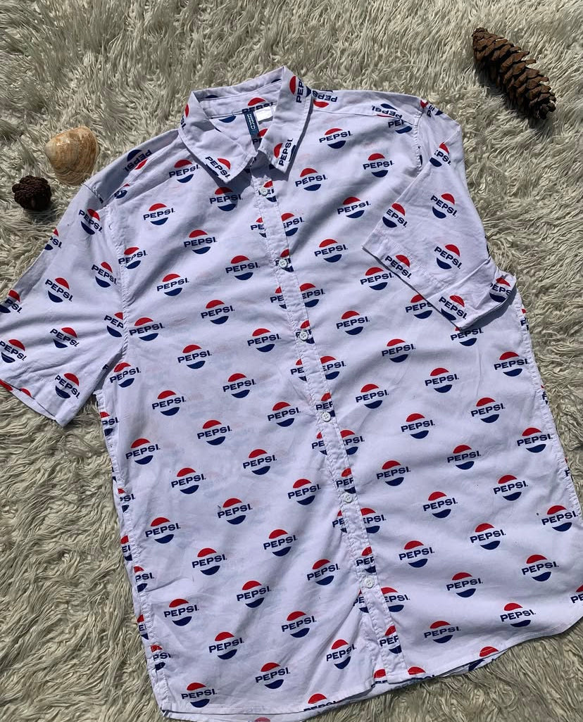 Pepsi Button Down Shirt(Baggy/Oversized)