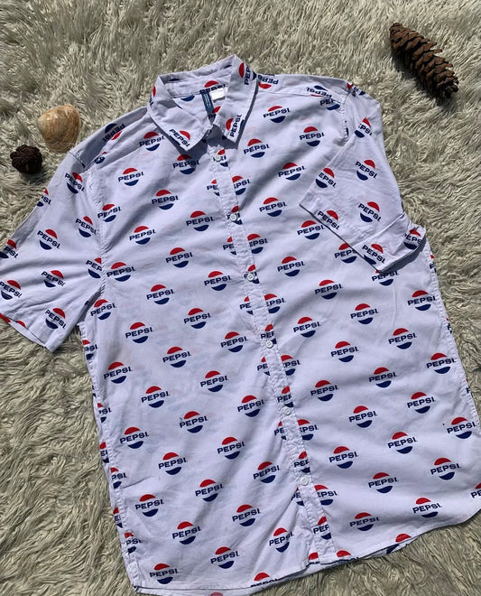 Pepsi Button Down Shirt(Baggy/Oversized)