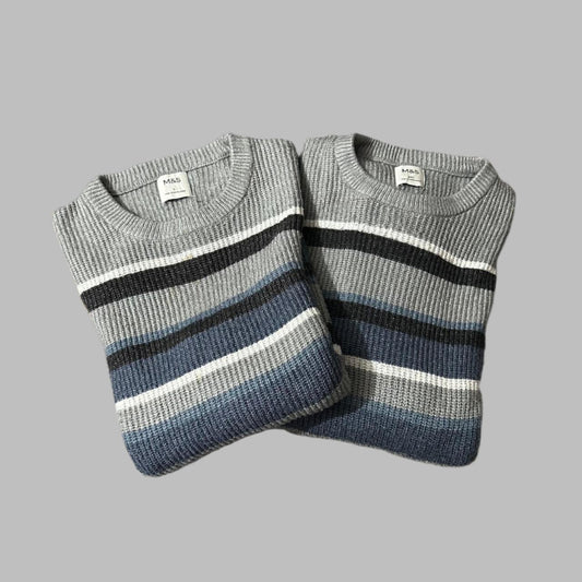 Striped Super Soft Cotton Knitted Sweater