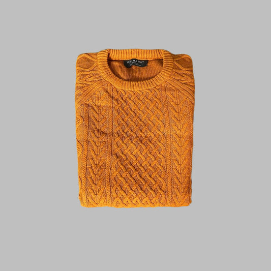 Mustard Knitted Full Sleeves Sweater