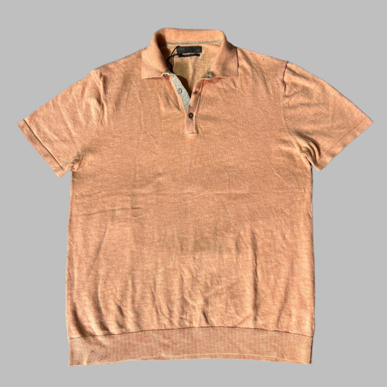 Peach Cotton Rich Short Sleeve Polo
