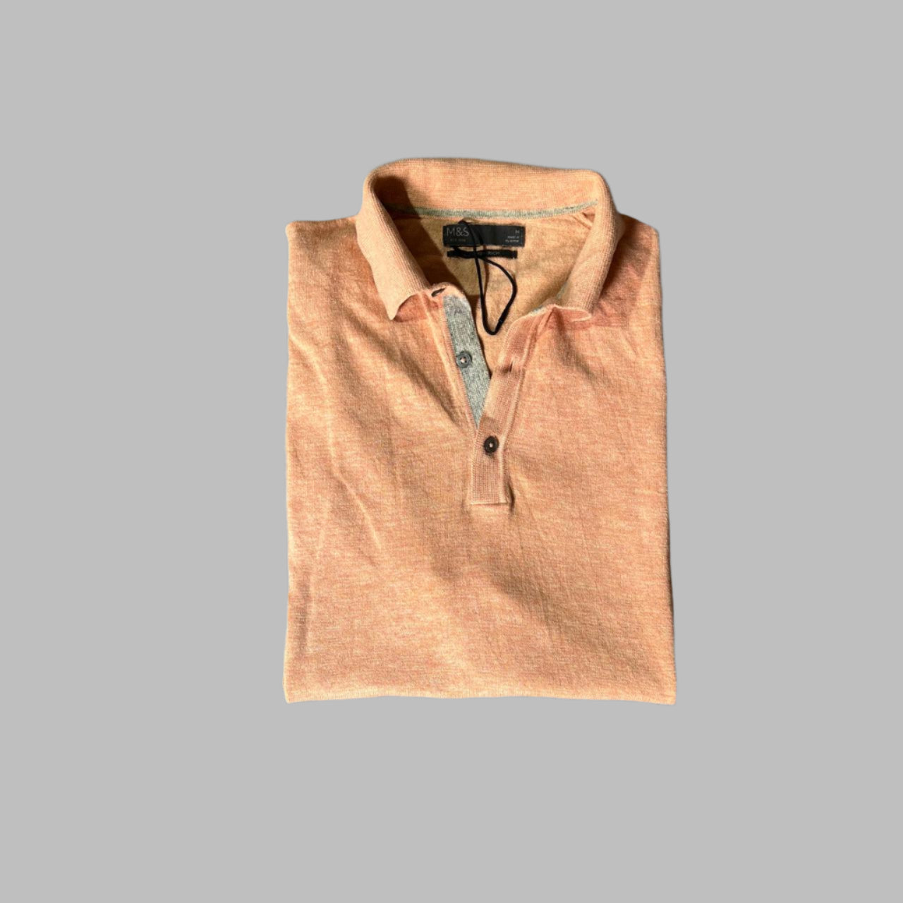Peach Cotton Rich Short Sleeve Polo