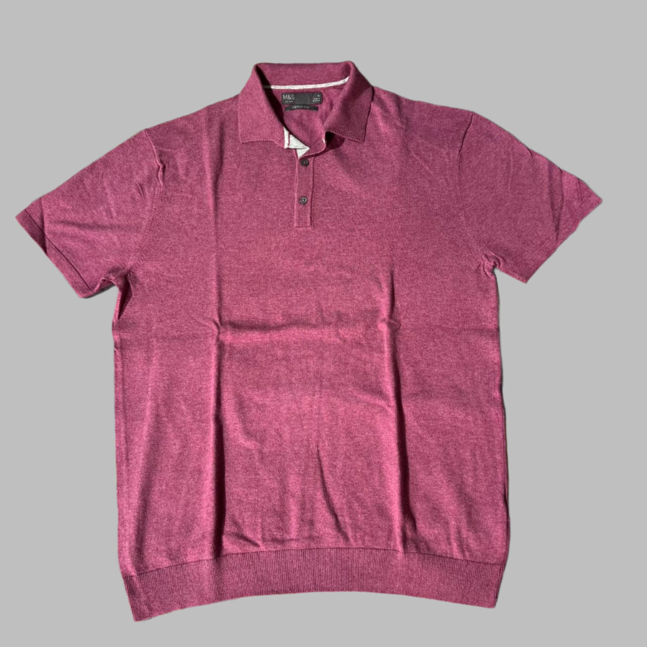 Pink Cotton Rich Knitted Polo
