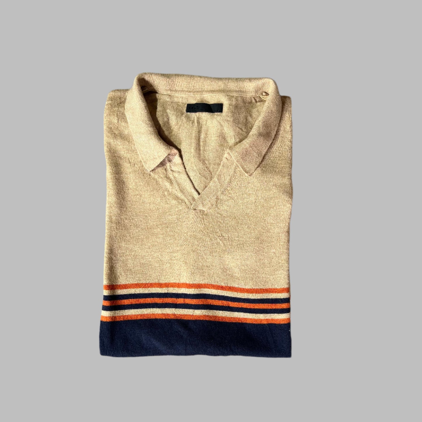 Beige Busan Collar Knitted Polo