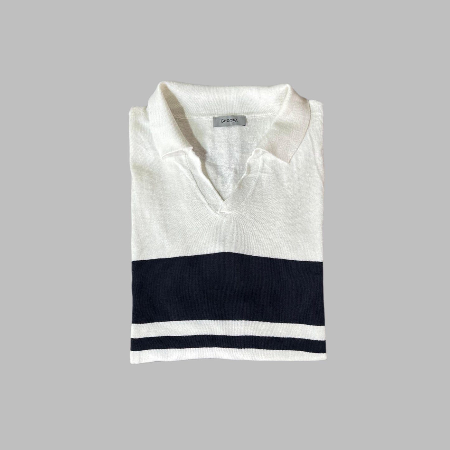 White Luxury Cotton Knitted Busan Collar Polo