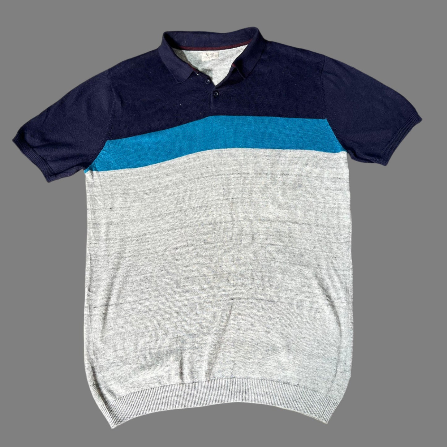 Three Tone Stripes Patterned Knit Polo